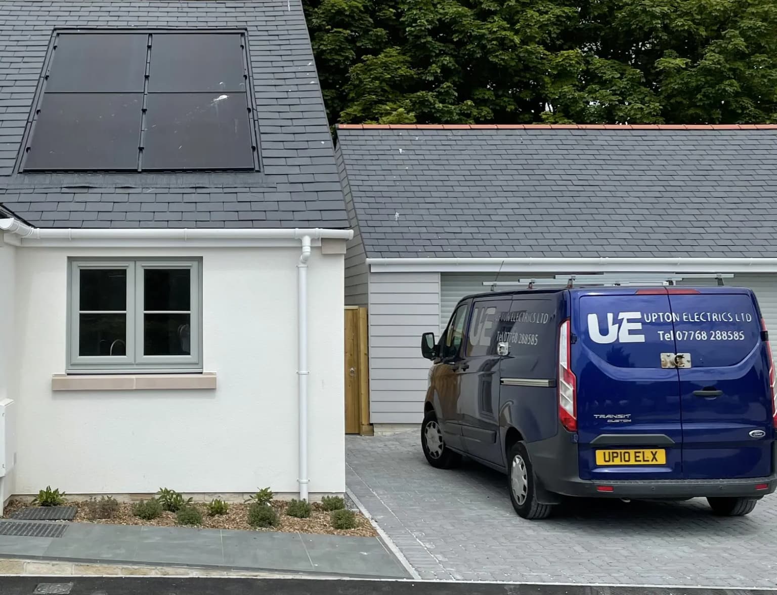 Upton Electrics Ltd company van on site